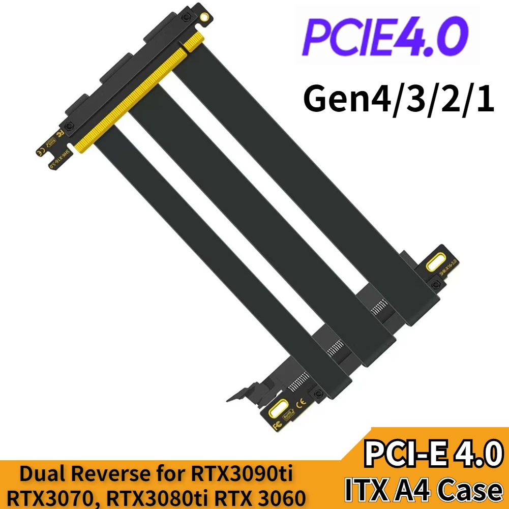 Novo Cabo Conector Duplo Rever - Itx Gpu Riser Pcie 4.0 16X avaliação e preço