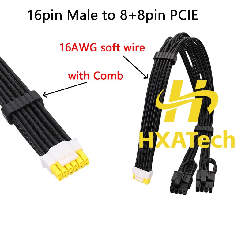 Cabo de Alimentação HXATech-Co - Dual 8Pin To 16Pin 12Vhpwr Cable avaliação e preço